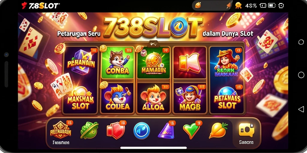 Gameplay menarik di 738SLOT dengan pertarungan dan elemen slot.