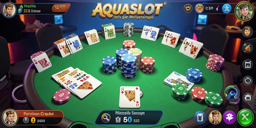 Tampilan gameplay Gaple seru dalam AQUASLOT.
