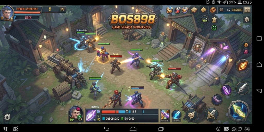 Screenshot menunjukkan aksi pertempuran epik di BOS898.