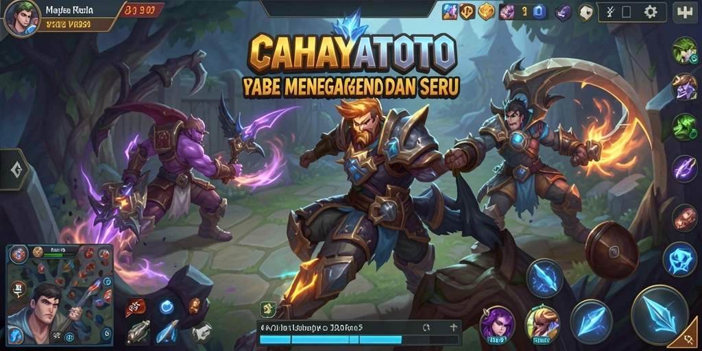 Tampilan gameplay seru dalam pertempuran MOBA CAHAYATOTO.