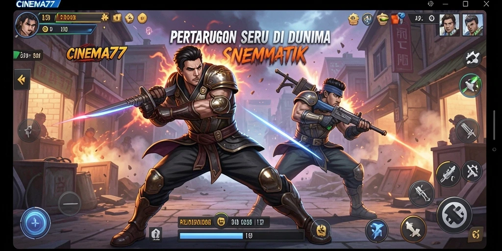 Tampilan gameplay CINEMA77 yang mendebarkan dan penuh aksi.