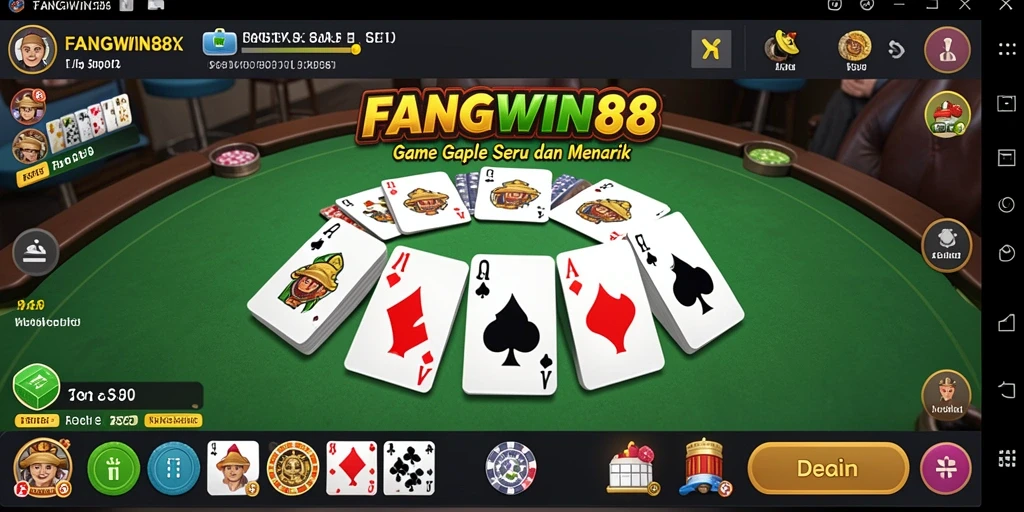 Screenshot gameplay seru FANGWIN88 dalam permainan Gaple.