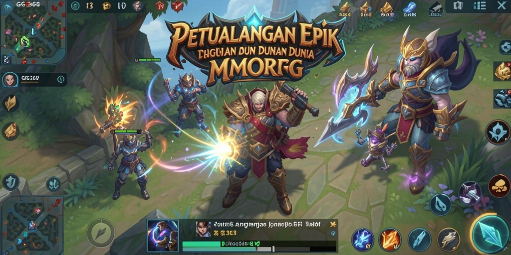 Screenshot utama GG368 menampilkan pertempuran seru dalam dunia MMORPG.
