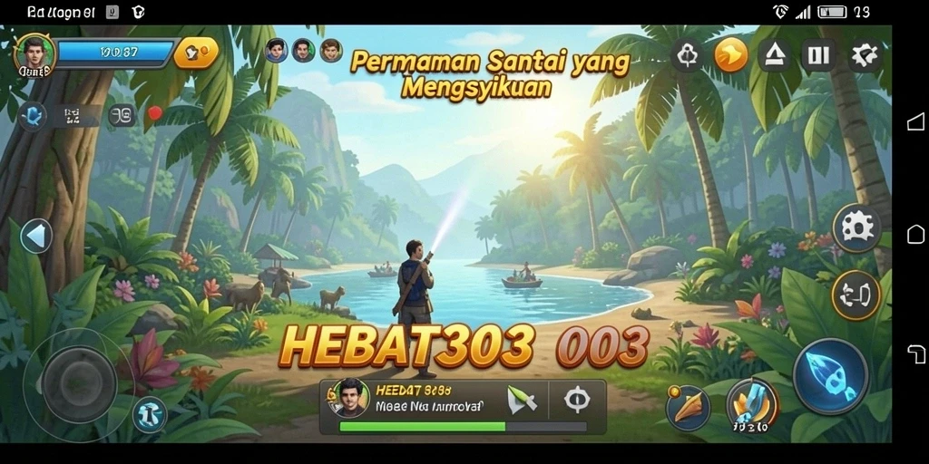 Tampilan gameplay HEBAT303 yang ceria dan interaktif.