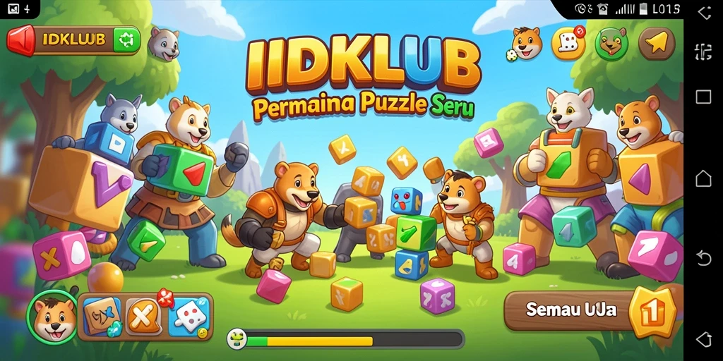 Tampilan gameplay puzzle IDKLUB yang menarik dan menantang.