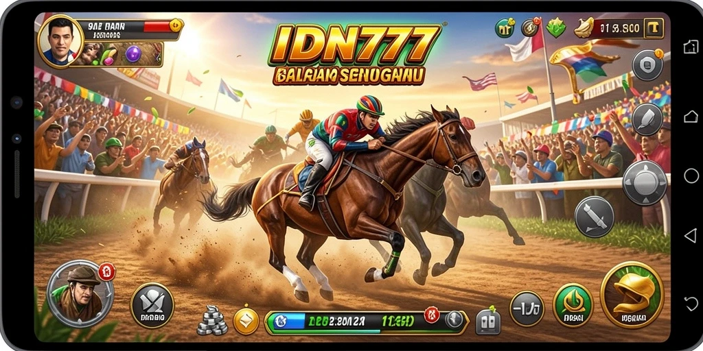 Gameplay seru di IDN777 saat balapan cepat di trek menantang.
