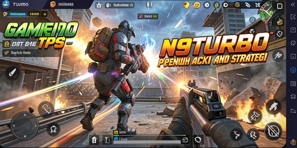 Tampilan gameplay intens dari N9TURBO yang penuh aksi.