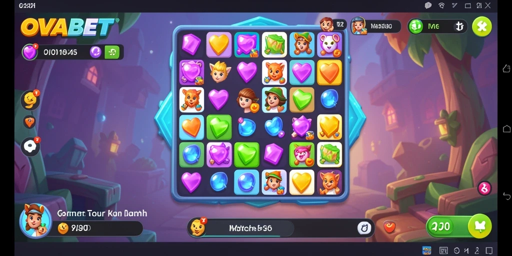 Screenshot gameplay OVABET menampilkan aksi seru dalam mencocokkan item Match-3.