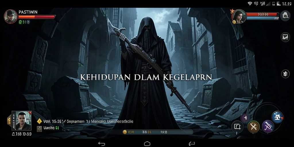 Screenshot utama PASTIWIN menampilkan gameplay yang mencekam dan menyeramkan.