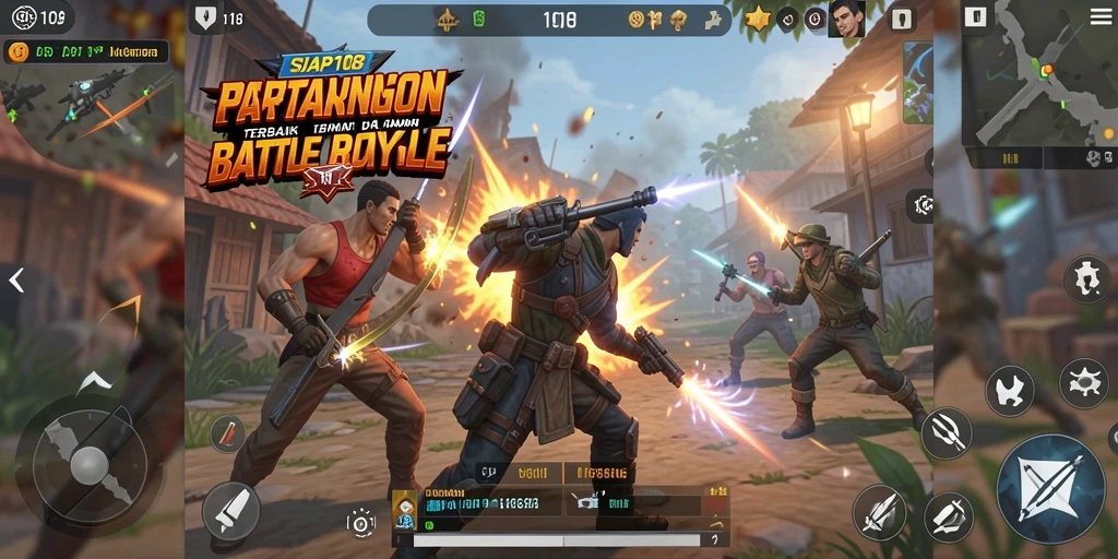 Screenshot SIAP108 menampilkan aksi intens di arena Battle Royale.