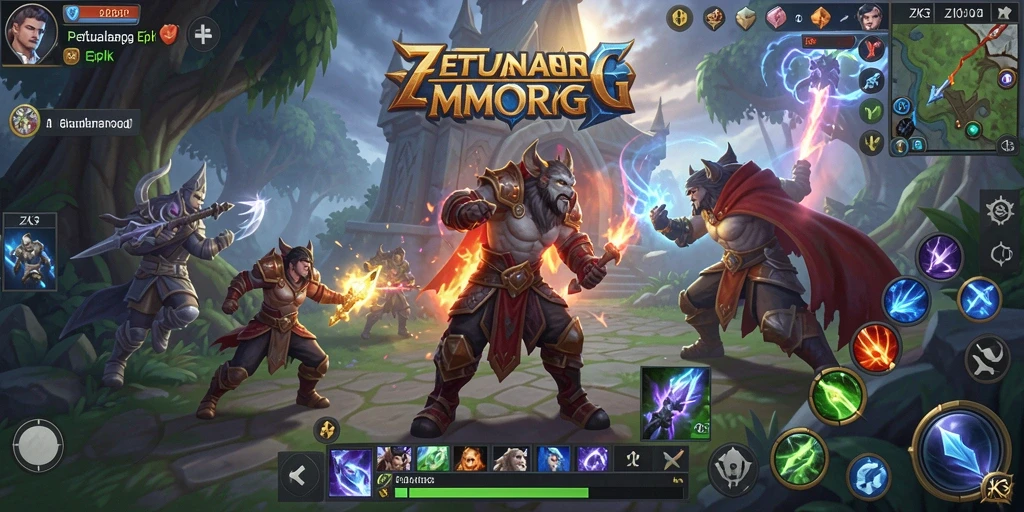 Screenshot gameplay ZK3 yang menampilkan aksi pertarungan multiplayer.